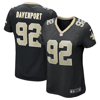 womens nike marcus davenport black new orleans saints game 